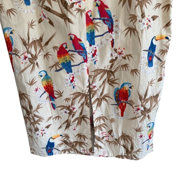 Hilo Hattie Hawaiian Original Parrot Bamboo Sheath Maxi Dress 14 Multicolor - Picture 3 of 11